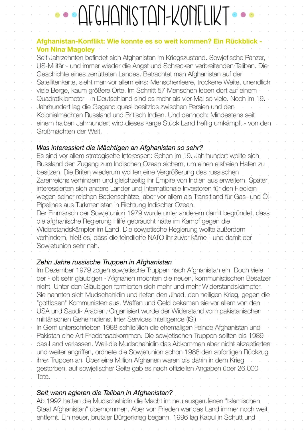 AFGHANISTAN-KONFLIKT
Afghanistan-Konflikt: Wie konnte es so weit kommen? Ein Rückblick -
Von Nina Magoley
Seit Jahrzehnten befindet sich Afg