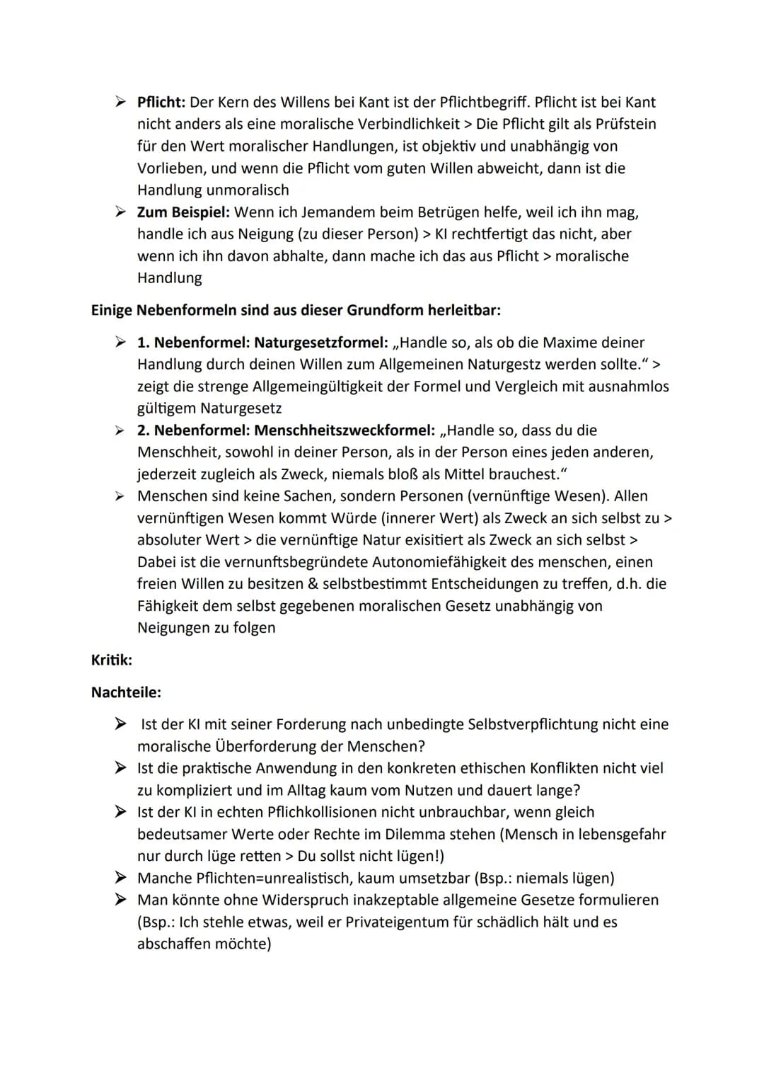 Einleitung:
Ethik: Wissenschaft, die sich mit Moral/Moralität beschäftigt (untersucht z. B. die
Kriterien, die einer Handlung zugrunde liege