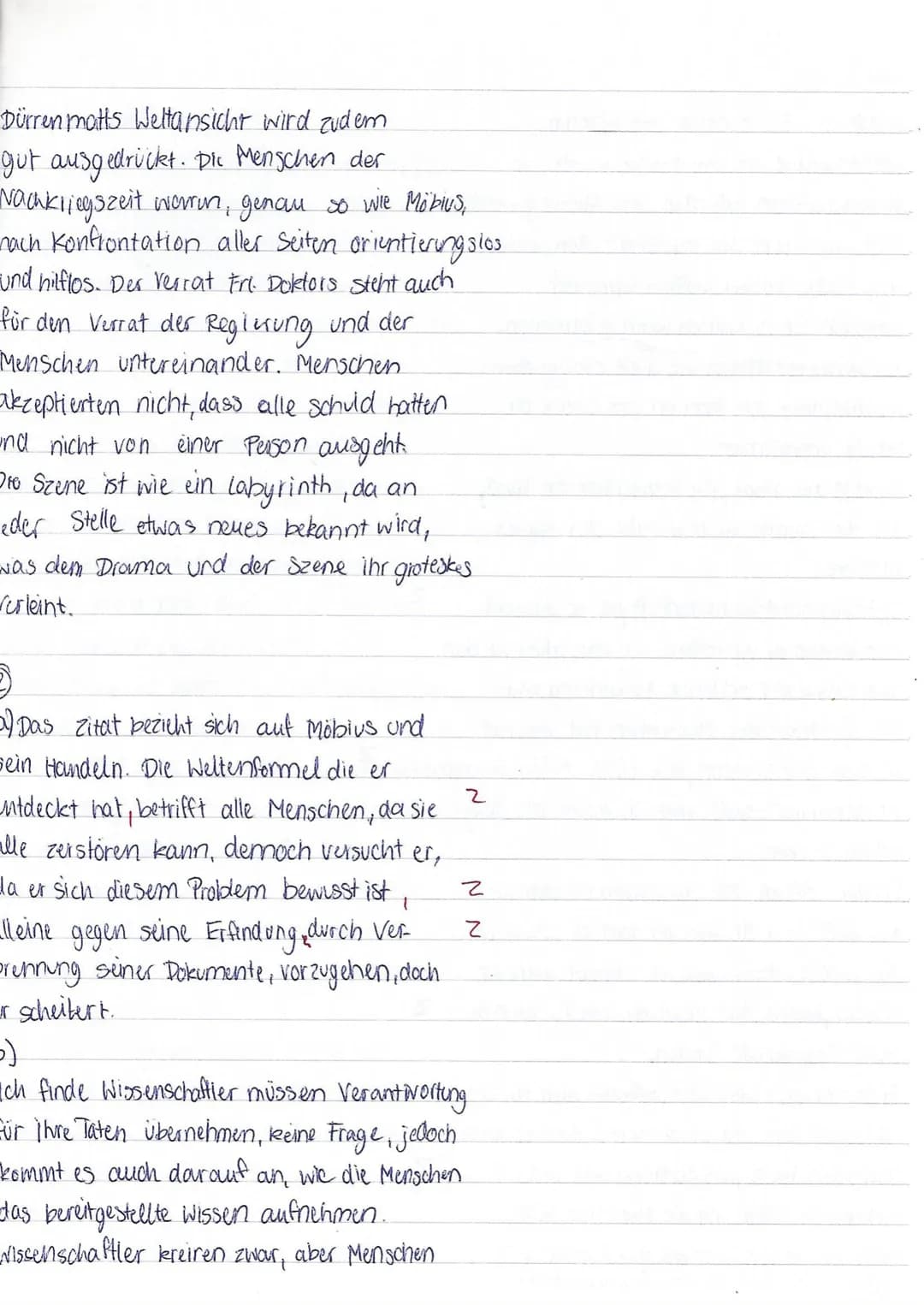 EF/D/Kri
Dramenszenenanalyse
Friedrich Dürrenmatt: ,,Die Physiker"
Klausur Nr. 2
Name :
1. Analysieren Sie den Szenenausschnitt S. 58, Z.8 -