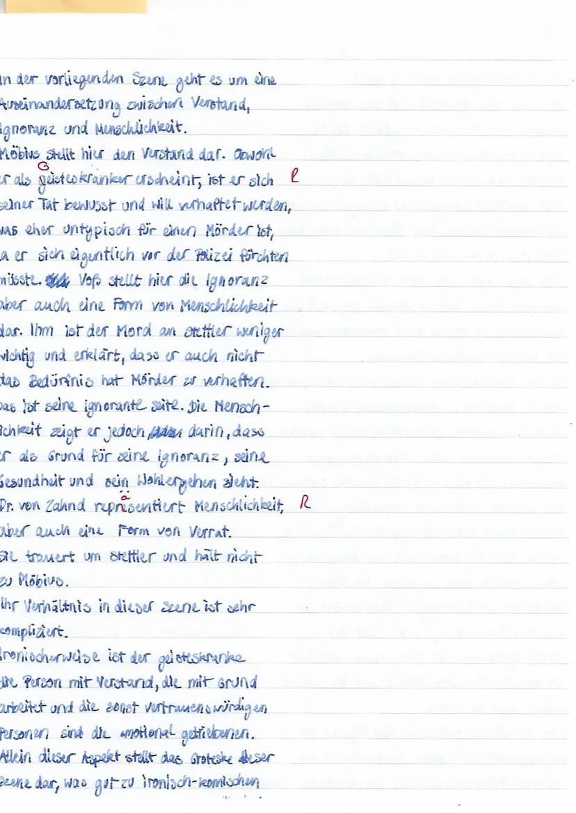 EF/D/Kri
Dramenszenenanalyse
Friedrich Dürrenmatt: ,,Die Physiker"
Klausur Nr. 2
Name :
1. Analysieren Sie den Szenenausschnitt S. 58, Z.8 -