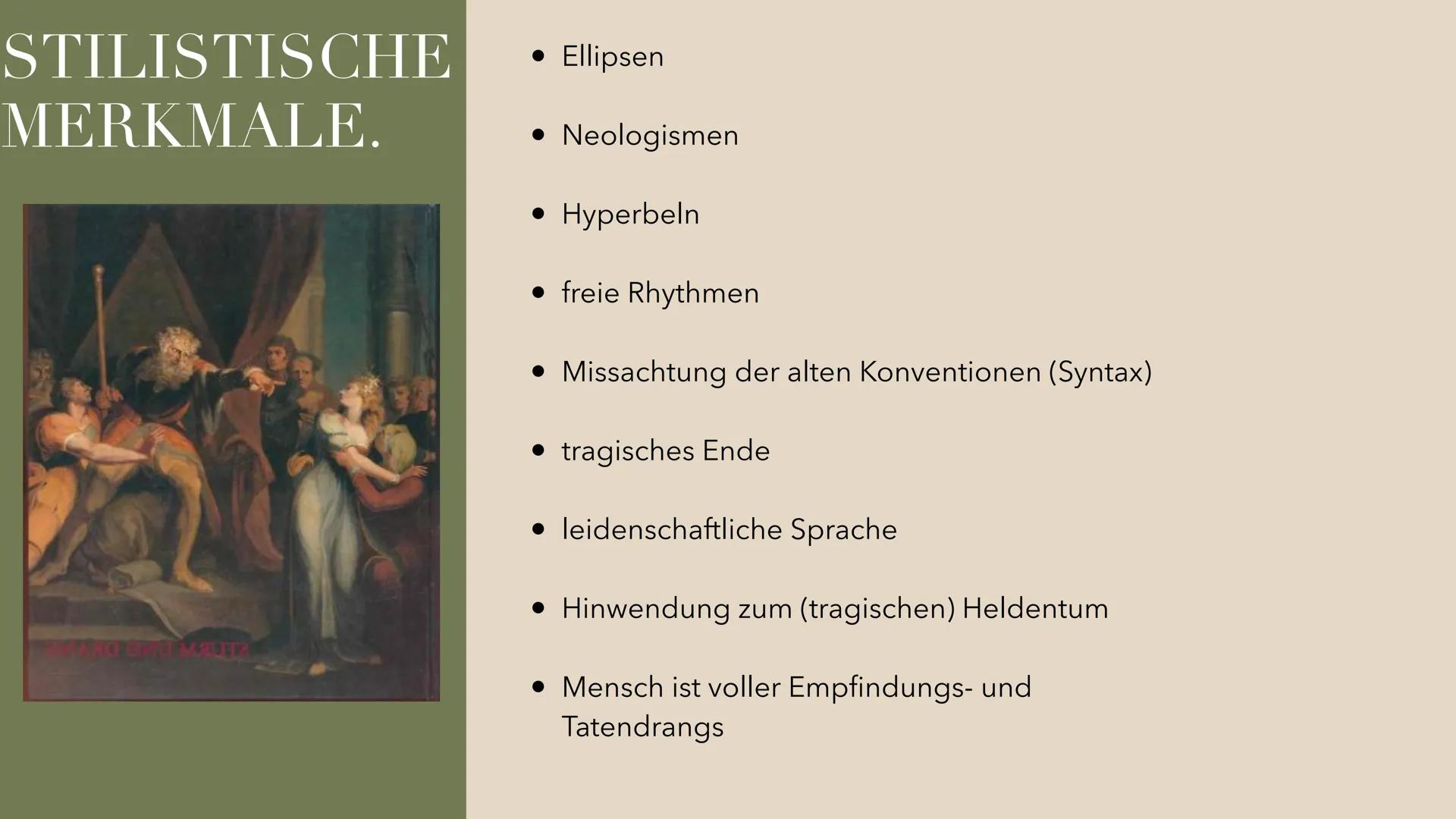 STURM UND DRANG
ES SCHLUG MEIN HERZ, GESCHWIND, ZU
PFERDE!
ES WAR GETAN FAST EH GEDACHT.
DER ABEND WIEGTE SCHON DIE ERDE,
UND AN DEN BERGEN 