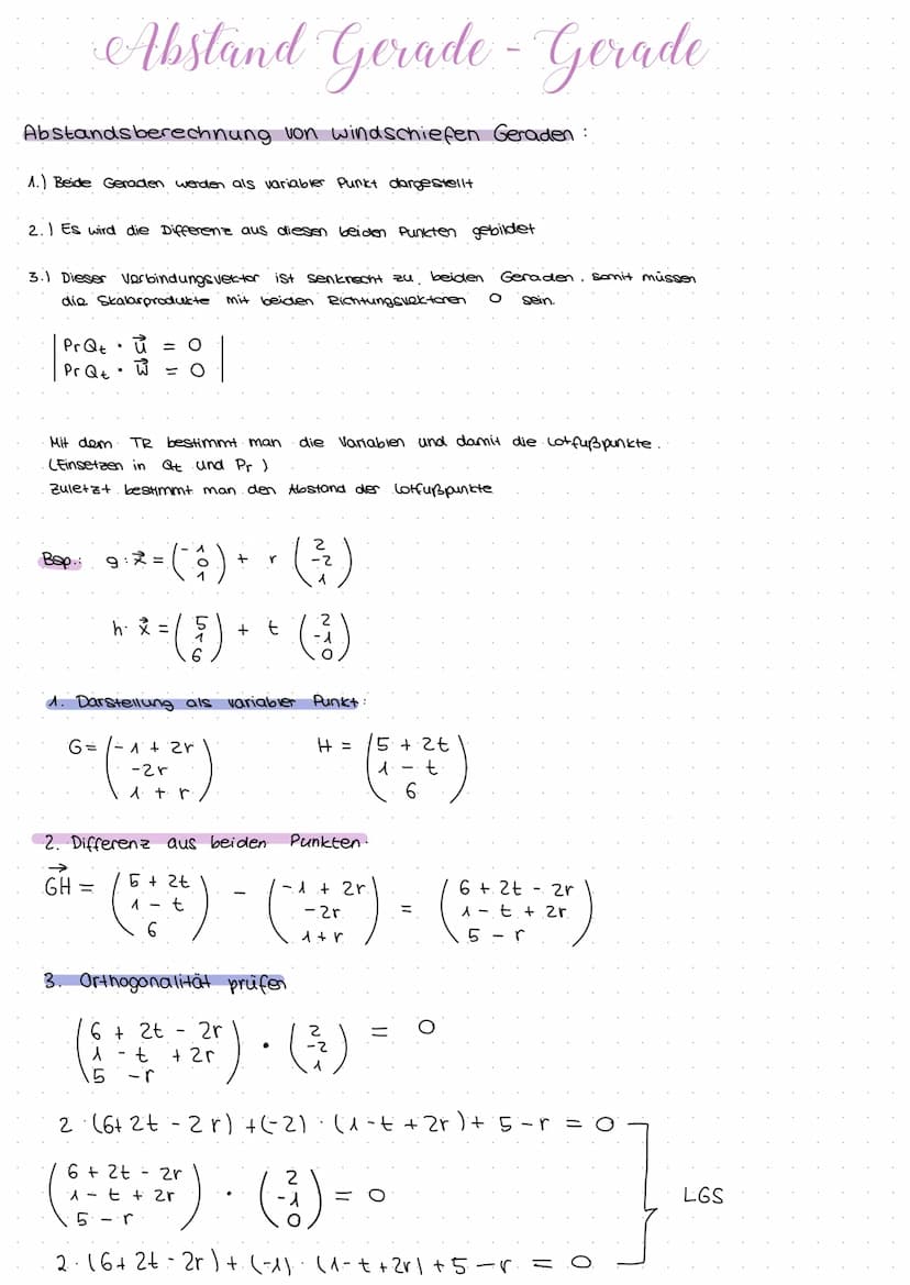 Skalar produkt
Basis wissen
3. b = a₁ b₁ + a₂ b₂ + 23 63.
Bsp.:
(1)-(1)-
länge bzw. Betrag eines Vektors
161=
IPOI
=
cos (x) =
Bsp..
Basiswi