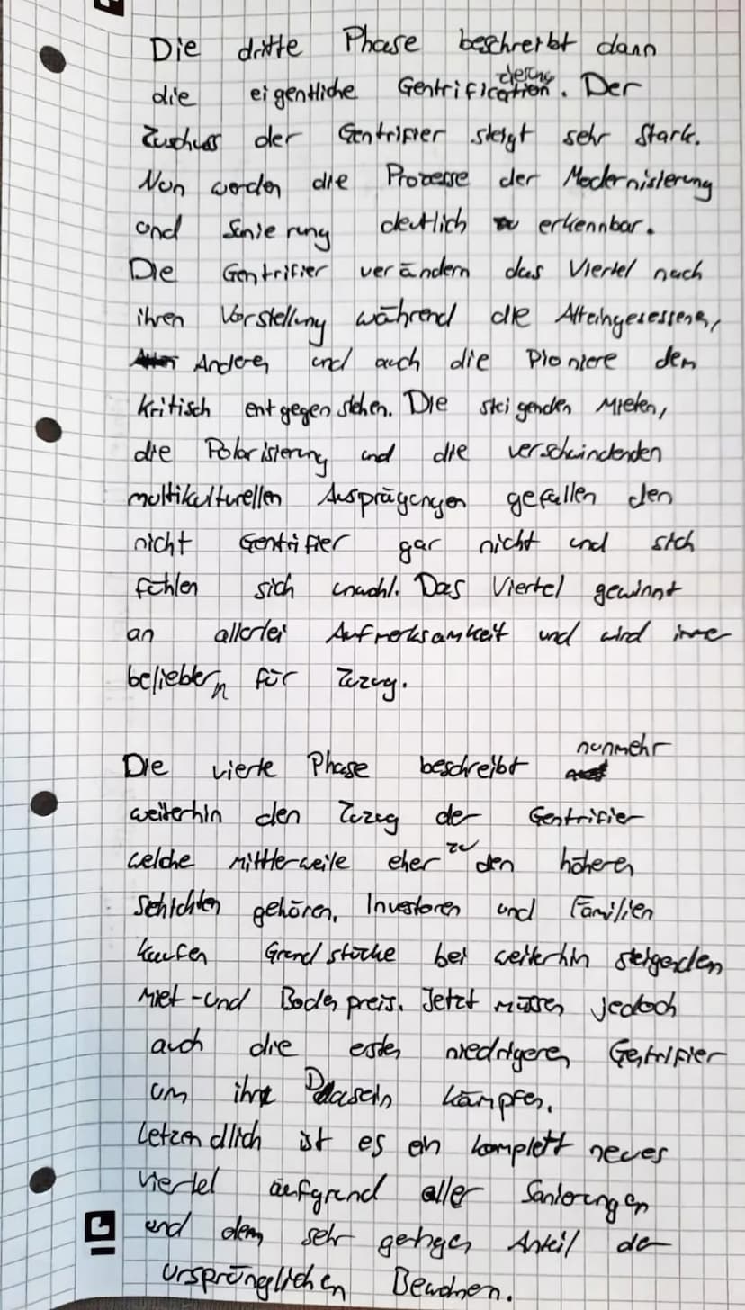 Als Grundlage for die erste Phase
des a Phasen modelles der Gantrifizioung
dient eln eher herunter gekammenes
Wohnviertel. Hier wohnen veres