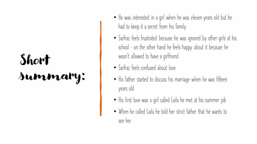 Chapter 6:
Better Days
Kristine Hensel Sarfraz and
relationships
His parents want him to have an arranged
marriage and to find a respectable