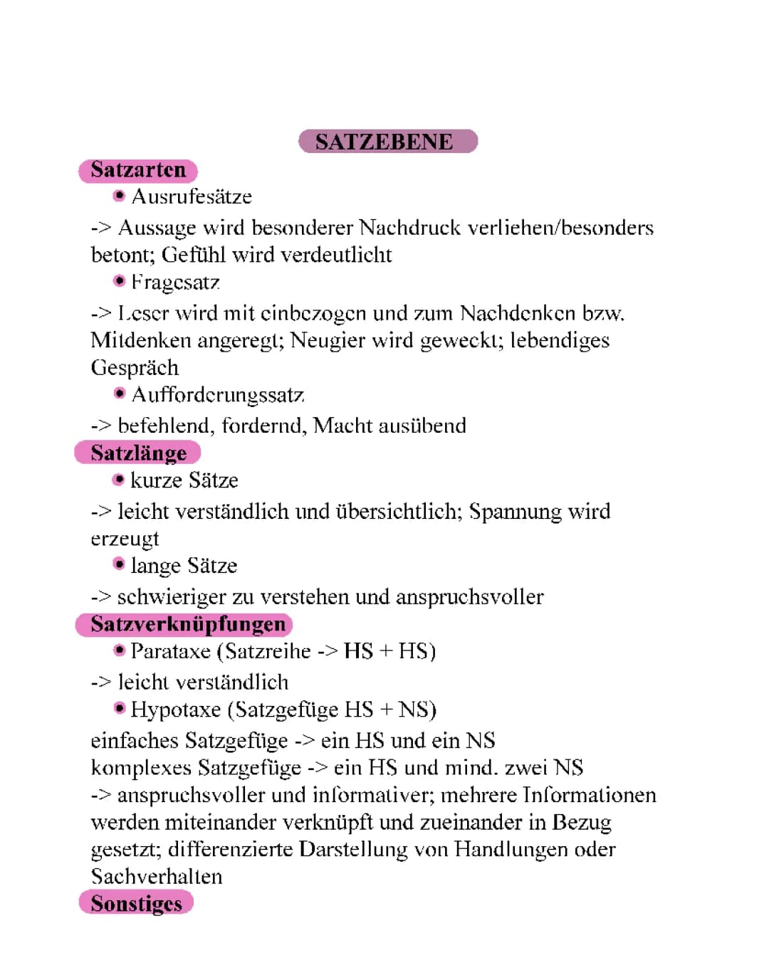 Kurze und lange Sätze: Beispiele, Wirkungen und Fragen