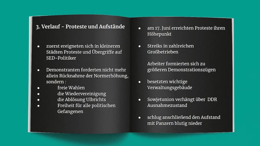 Volksaufstand 195
Aufstand gegen das DDR-Regime
Gliederung
1. Volksaufstand 1953
2. Hintergrund
2.1 Normerhöhung
2.2 Neuer Kurs
3. Verlauf -