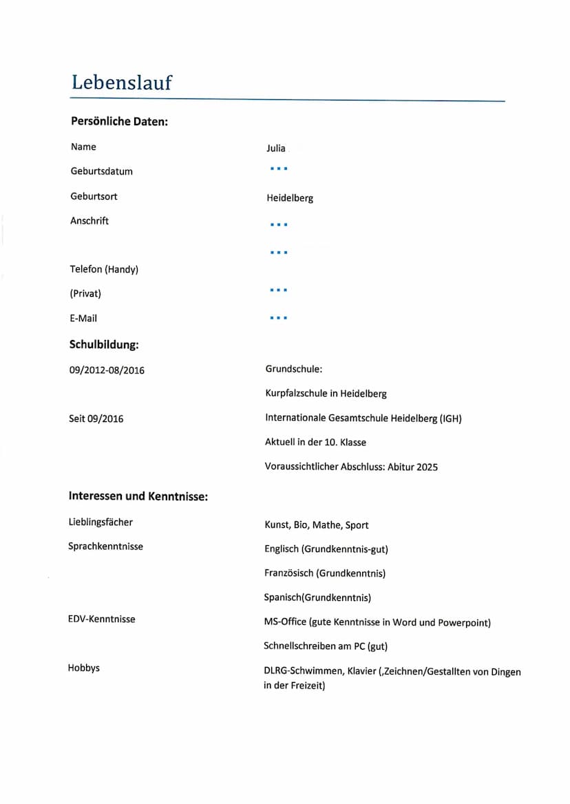 -Vor und Nachname
-Adresse
-Postleitzahl
Architektur/
Bauingenieurin
Bogy Bericht
vom 21.02 bis 25.02.
Caterpillar Energy Solutions GmbH
Car