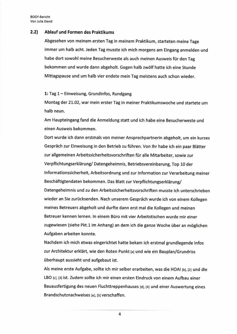 -Vor und Nachname
-Adresse
-Postleitzahl
Architektur/
Bauingenieurin
Bogy Bericht
vom 21.02 bis 25.02.
Caterpillar Energy Solutions GmbH
Car