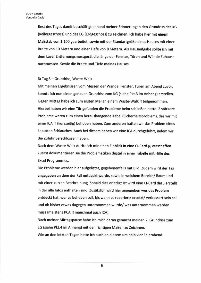 -Vor und Nachname
-Adresse
-Postleitzahl
Architektur/
Bauingenieurin
Bogy Bericht
vom 21.02 bis 25.02.
Caterpillar Energy Solutions GmbH
Car