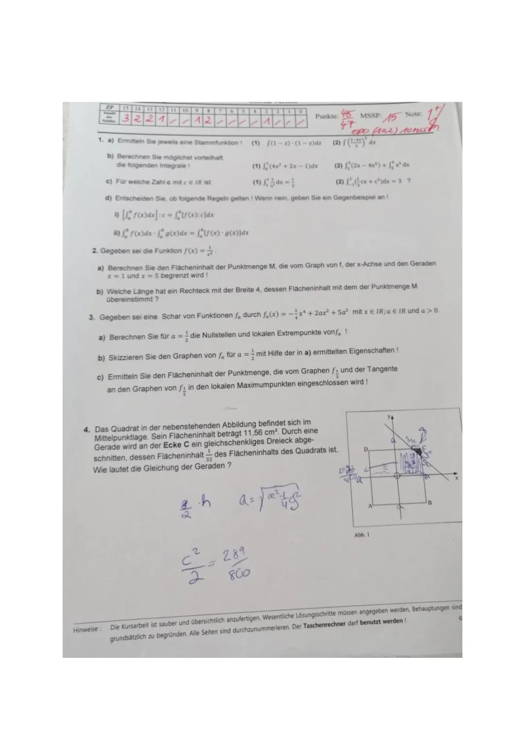 Kursarbeit Integralrechnung 