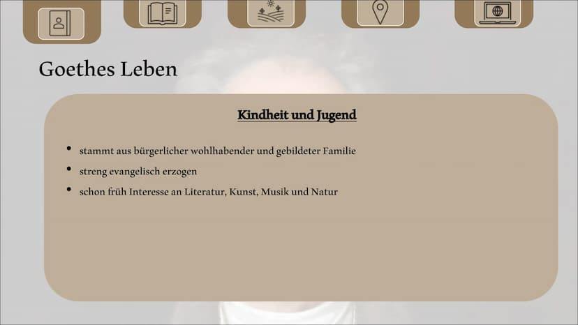 Johann Wolfgang von Goethe
Referat von Allegra Hofmann und Paula Urban Gliederung
Biografie von Goethe
• Seine Werke
Lebzeiten in Weimar
Akt