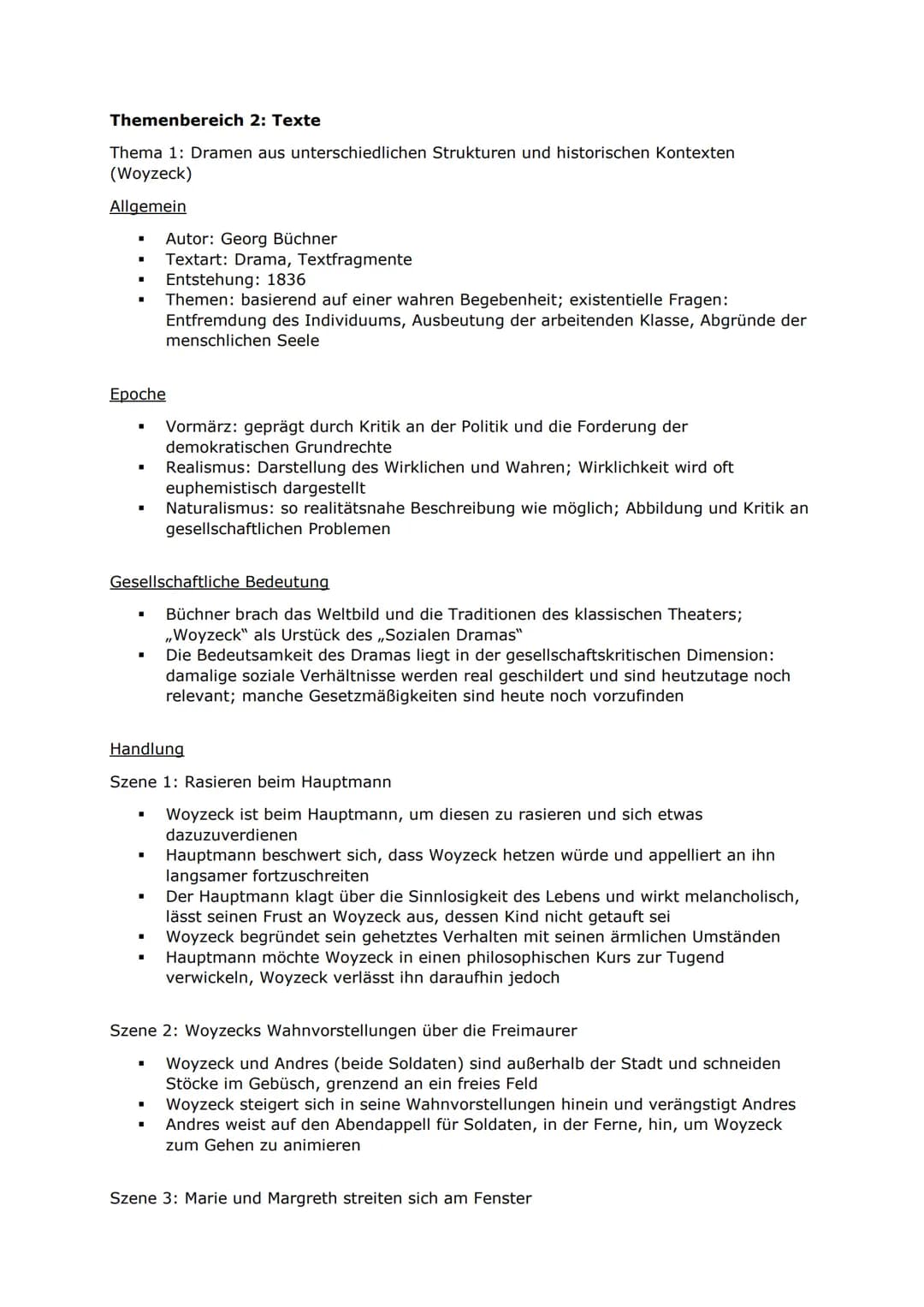 Themenbereich 2: Texte
Thema 1: Dramen aus unterschiedlichen Strukturen und historischen Kontexten
(Woyzeck)
Allgemein
.
Autor: Georg Büchne