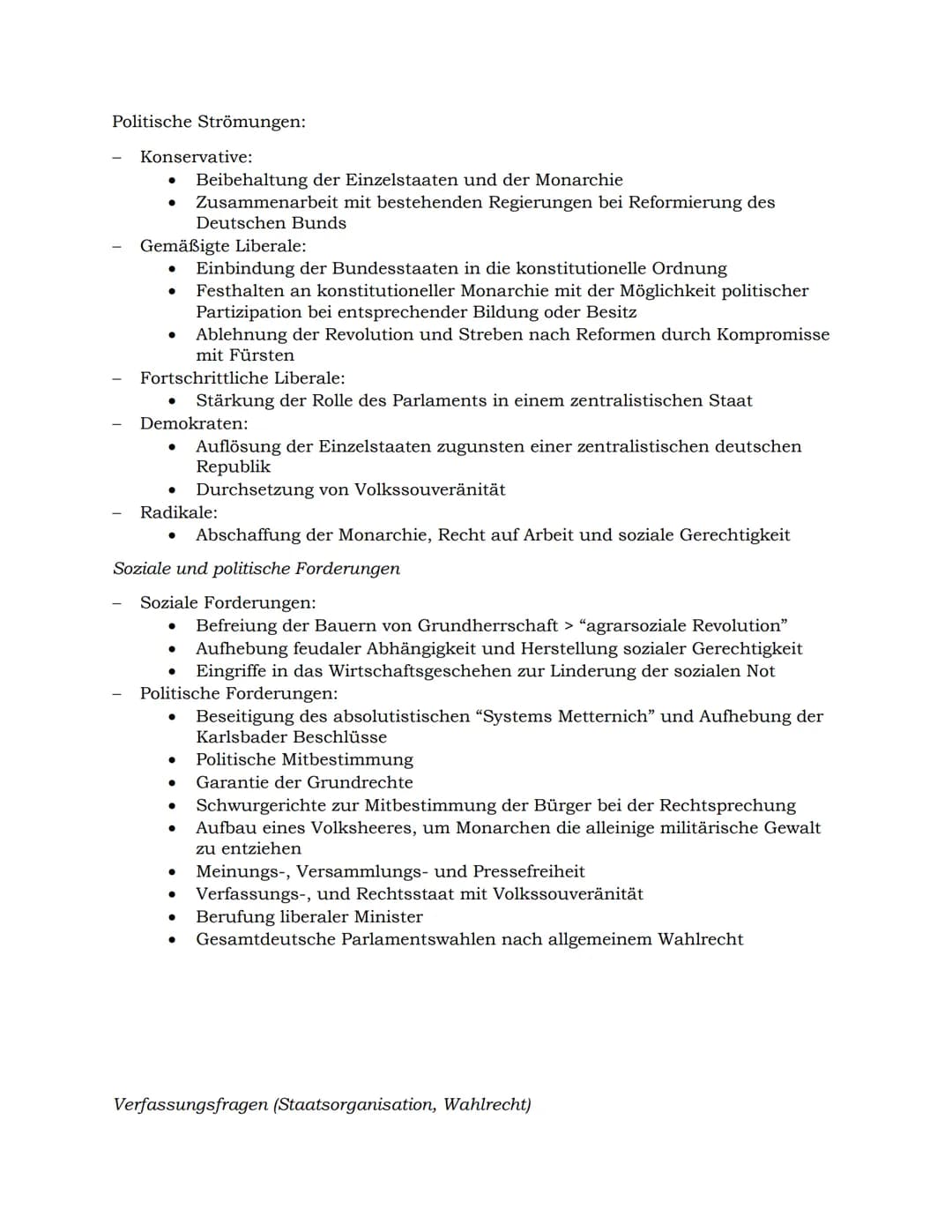 Die deutsche Revolution von 1848/49
Entstehung, Entwicklung, Unterdrückung der liberal-nationalen Bewegung im
europäischen Kontext (1813/15-