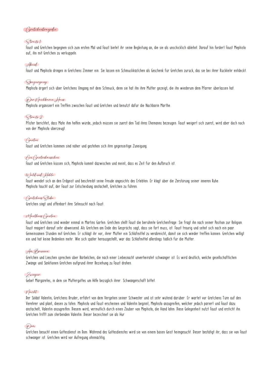 -Faust-Zusammenfassung der Kapitel
Kurzzusammenfassung
Faust von Johann Wolfgang von Goethe (1808)
Sein Erkenntnisstreben macht es Faust unm