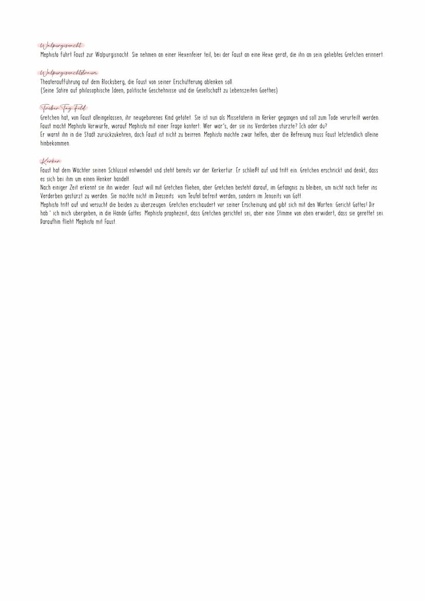 -Faust-Zusammenfassung der Kapitel
Kurzzusammenfassung
Faust von Johann Wolfgang von Goethe (1808)
Sein Erkenntnisstreben macht es Faust unm