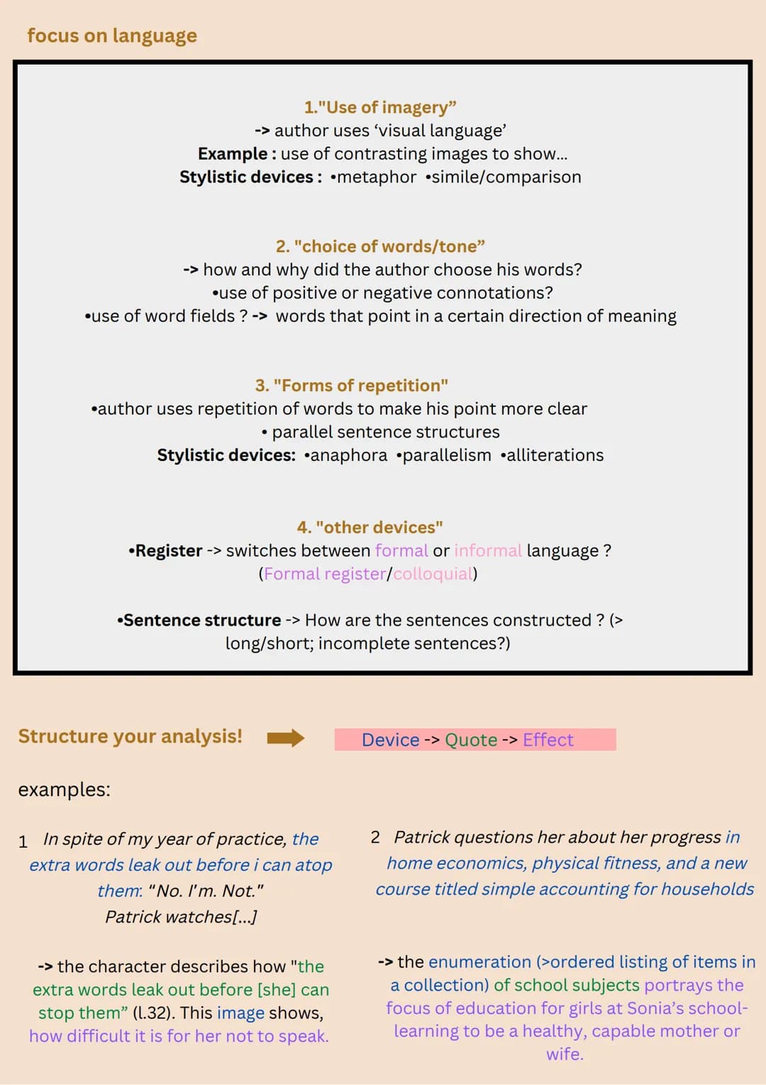 Nonfictional text analysis
distuingish between:
•quality papers -> strictly separate facts and opinions; complex
language.
popular papers ->