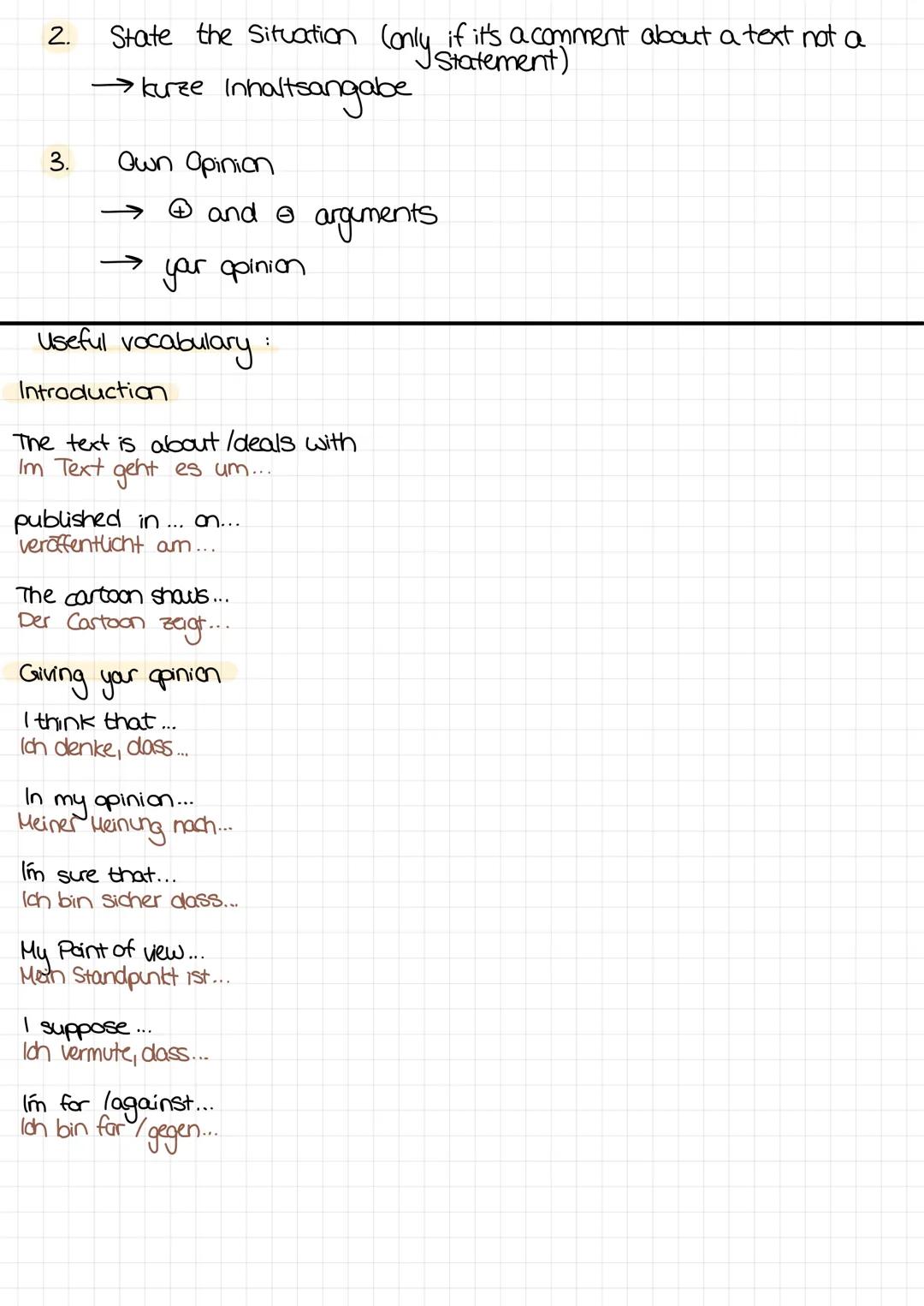 Englisch Thema: Summary, Comment

How to write a Summary?

1. Introduction (Einleitung)
→1-3 sentences

2. Main Part (Hauptteil)
→ summarise