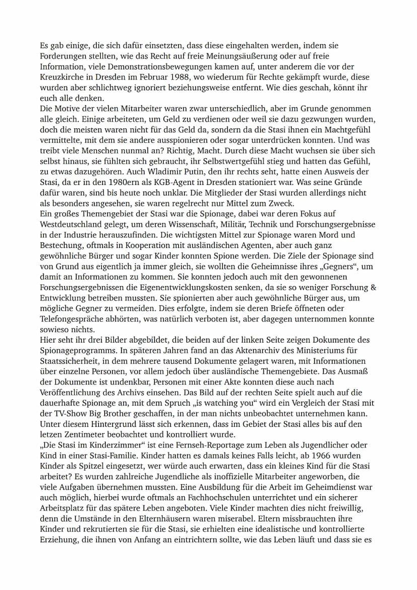 Stasi - Ministerium für Staats - “Sicherheit“
= geheimer Nachrichtendienst & Geheimpolizei der DDR, gegründet am 8. Februar 1950
-> Ziel: "Z