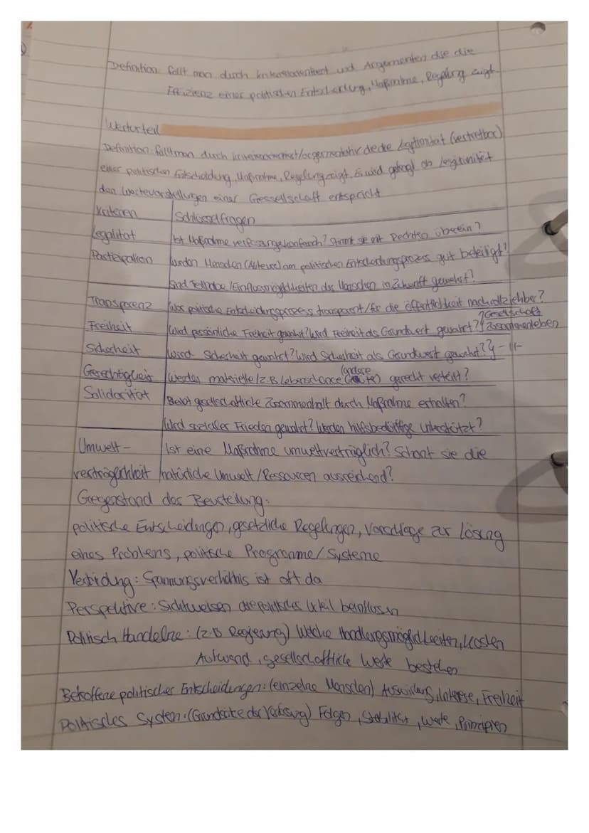 
<p>Die Definition der politischen Entscheidung fällt durch kriterienorientierte und argumentative Argumente, die die Effizienz einer politi