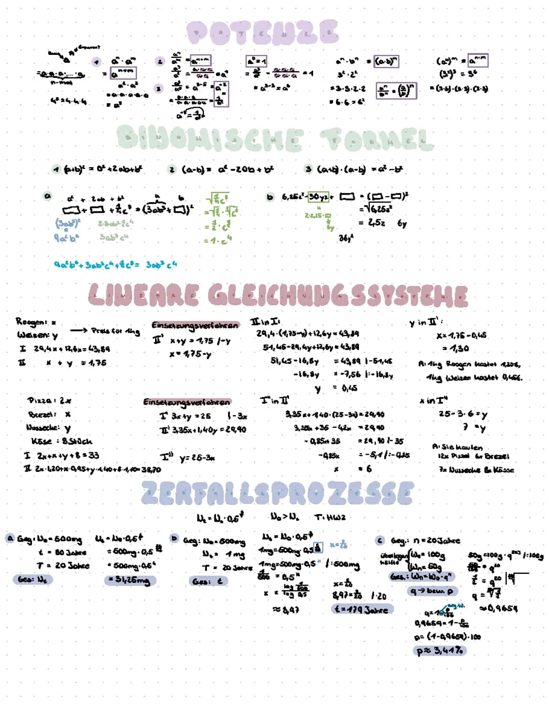 Abschlussprüfung Mathe