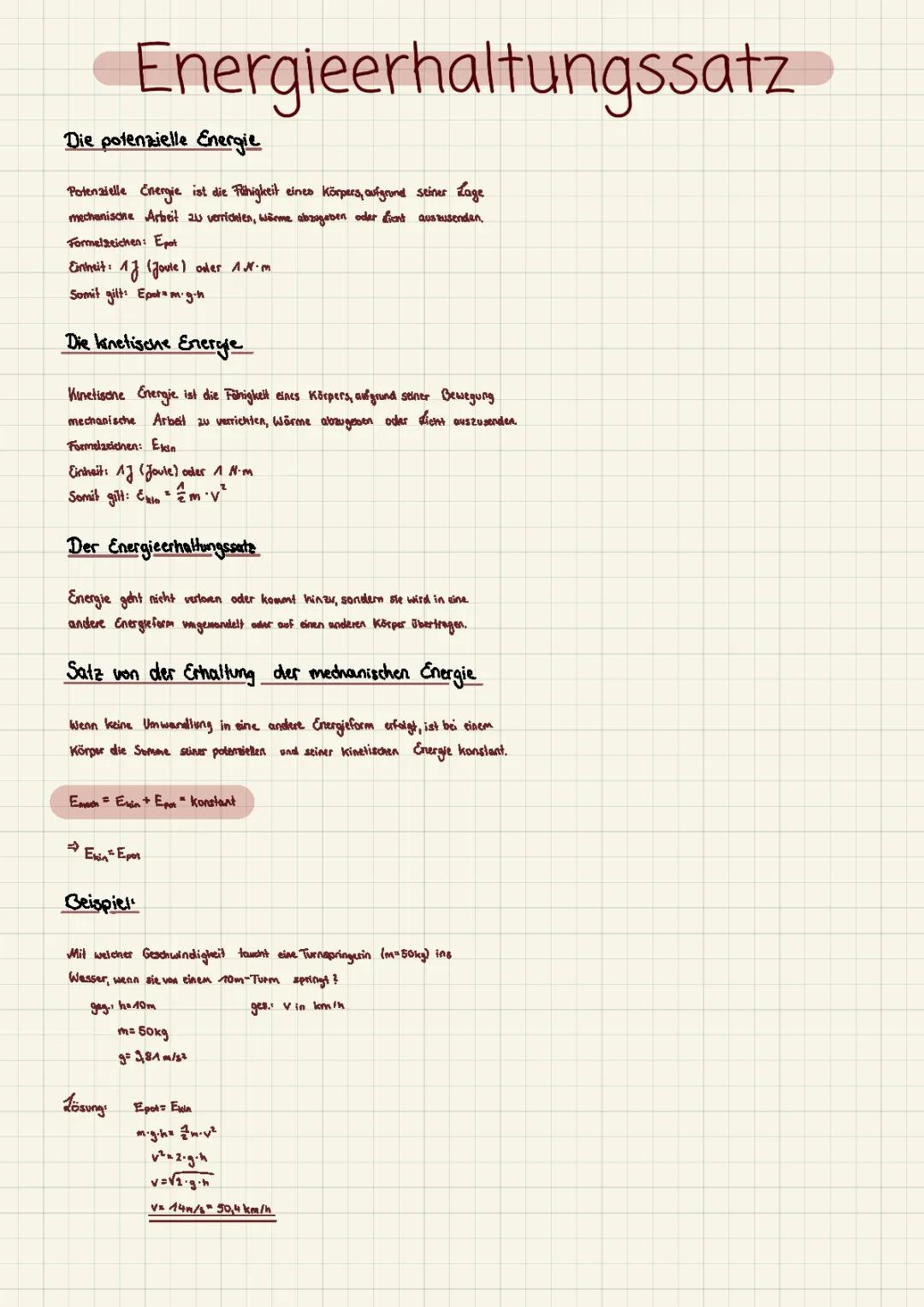 Energieerhaltungssatz