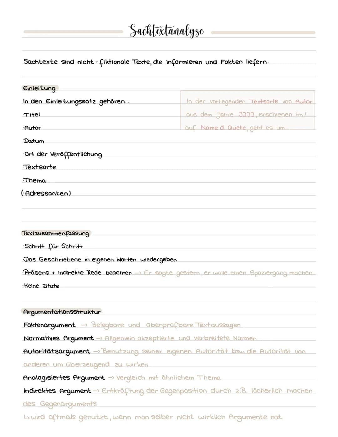 Sachtexte sind nicht - fiktionale Texte, die informieren und Fakten liefern.
Einleitung
In den Einleitungssatz gehören...
Titel
Autor
•Datum