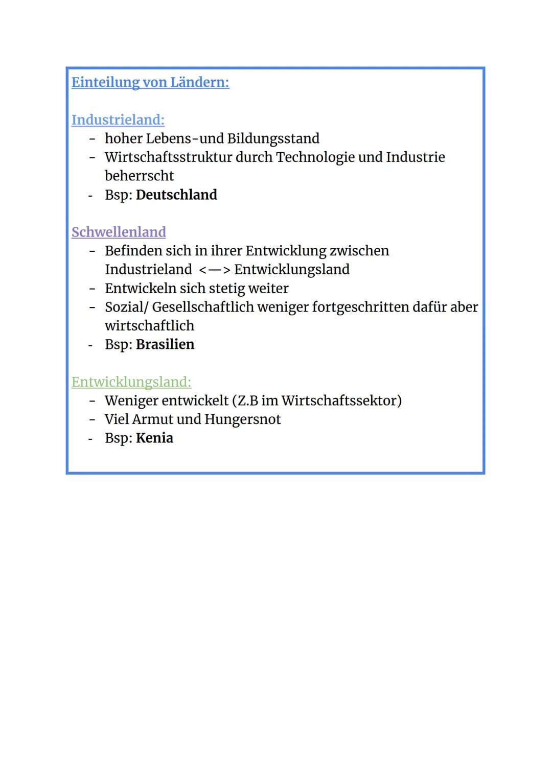 Sozioökonomische Entwicklungsstände von Räumen
Merkmale und Ursachen:
Merkmale:
1. Demographische Indikatoren: Altersaufbau,
Kindersterblich