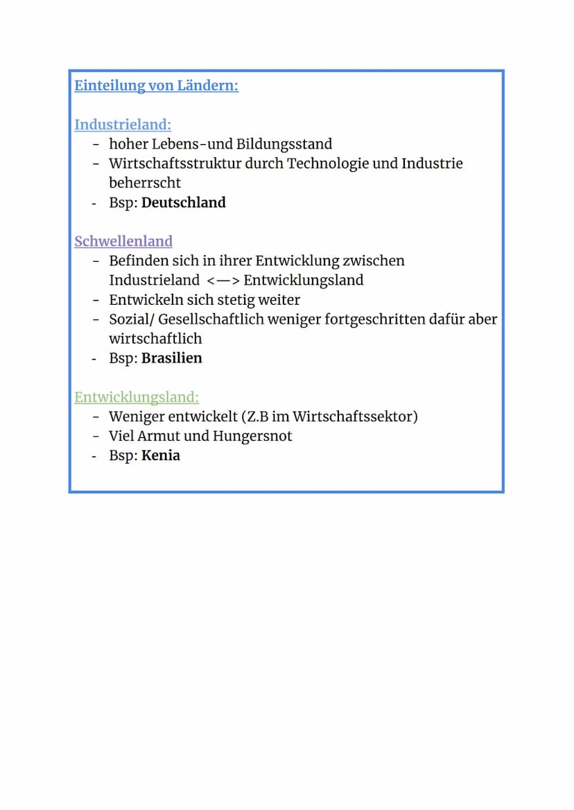 Sozioökonomische Entwicklungsstände von Räumen
Merkmale und Ursachen:
Merkmale:
1. Demographische Indikatoren: Altersaufbau,
Kindersterblich