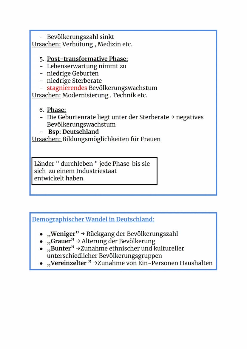 Sozioökonomische Entwicklungsstände von Räumen
Merkmale und Ursachen:
Merkmale:
1. Demographische Indikatoren: Altersaufbau,
Kindersterblich