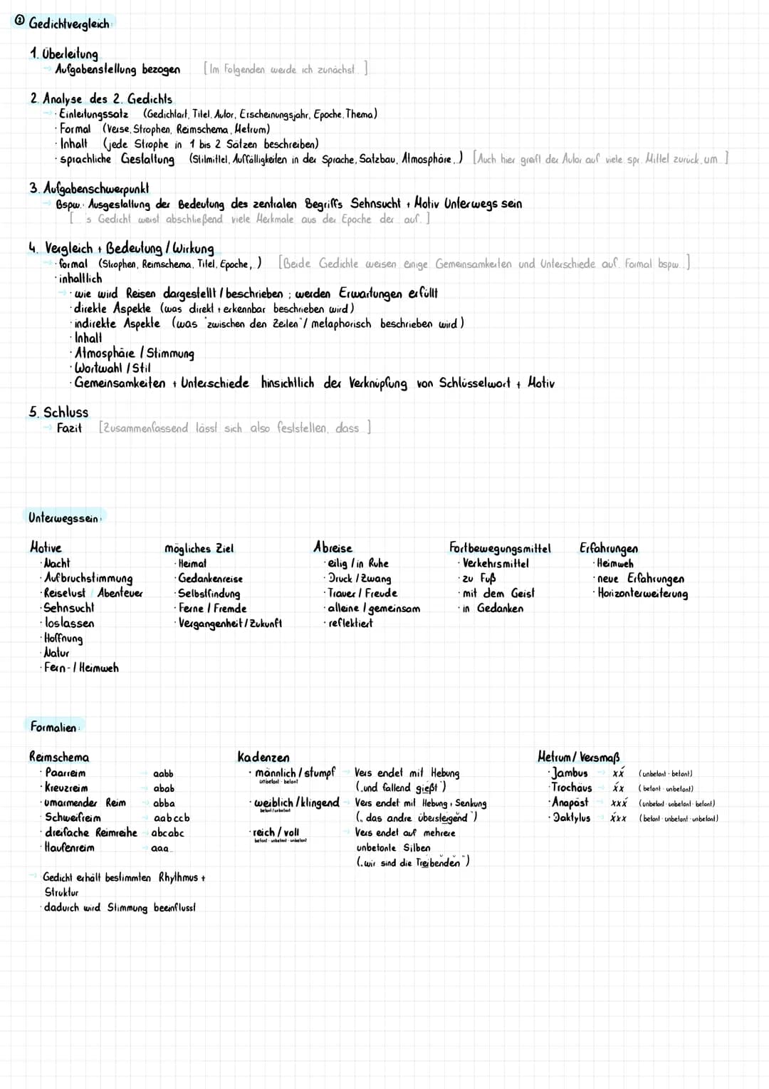 Gedichtsanalyse
1. Einleitungssatz
Gedichtart, Titel. Autor, Erscheinungsjahr, Epoche. Thema
[In dem Gedicht. welches von im Jahr in der Epo