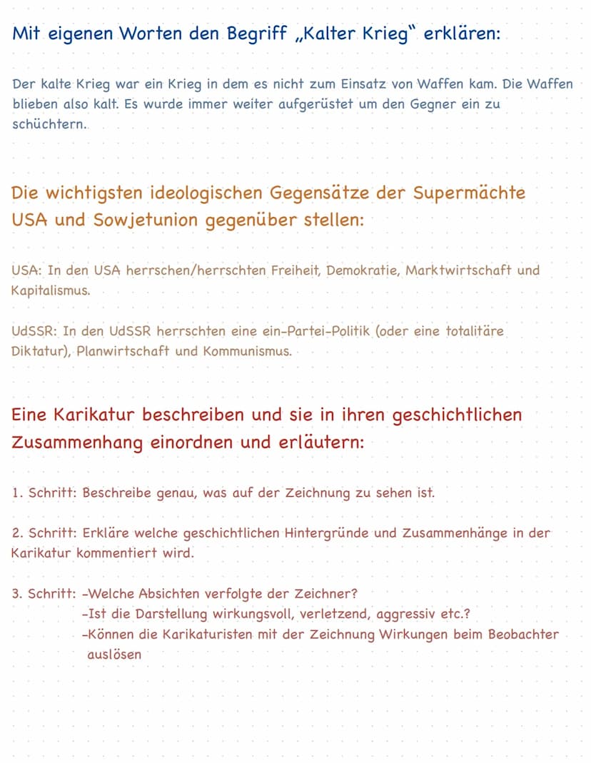  Die Entstehung des Ost-West-Konflikts schildern:
1945 hielten die USA weite Teile Europas und Süd-Ost-Asiens besetzt, wo hin gegen die
UdSS