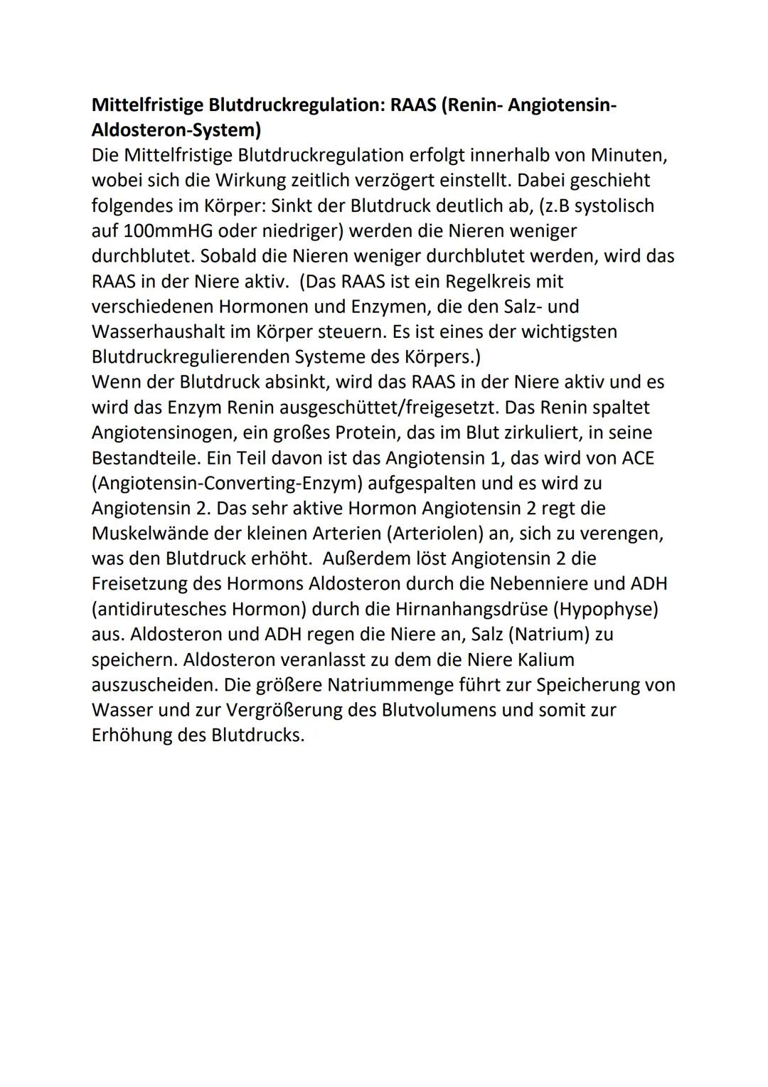# Blutdruckregulation

Definition von Blutdruck (RR): Die Höhe des Drucks in den Gefäßen
wird durch den Blutdruck angegeben. Der Blutdruck i