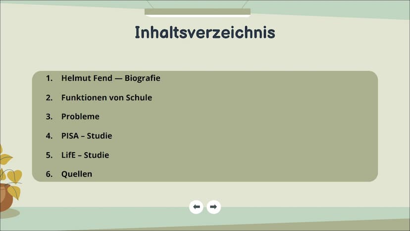 Funktionen
von Schule
nach Fend
Präsentation von Raissa + Jill
5
2+2=4 Inhaltsverzeichnis
1. Helmut Fend - Biografie
2. Funktionen von Schul