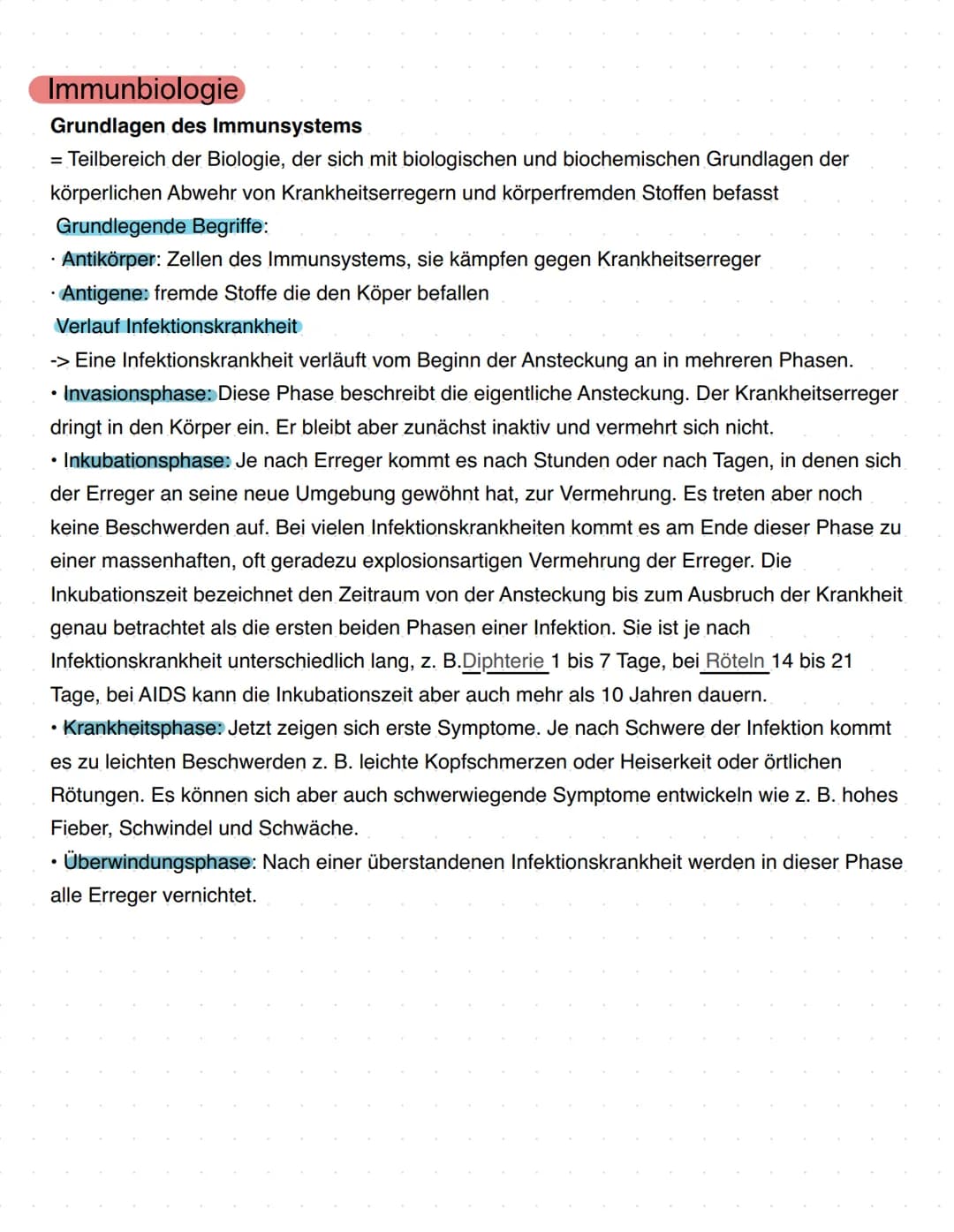 Immunbiologie
Grundlagen des Immunsystems
= Teilbereich der Biologie, der sich mit biologischen und biochemischen Grundlagen der
körperliche