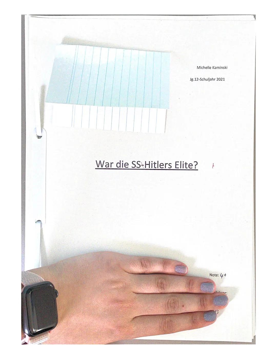 Michelle Kaminski
Jg.12-Schuljahr 2021
War die SS-Hitlers Elite?
Note: 4+
13 Inhalt
1.
2.
3.
3.1.
3.2.
3.3.
4.
4.1.
4.2.
5.
6.
7.
Inhaltsver