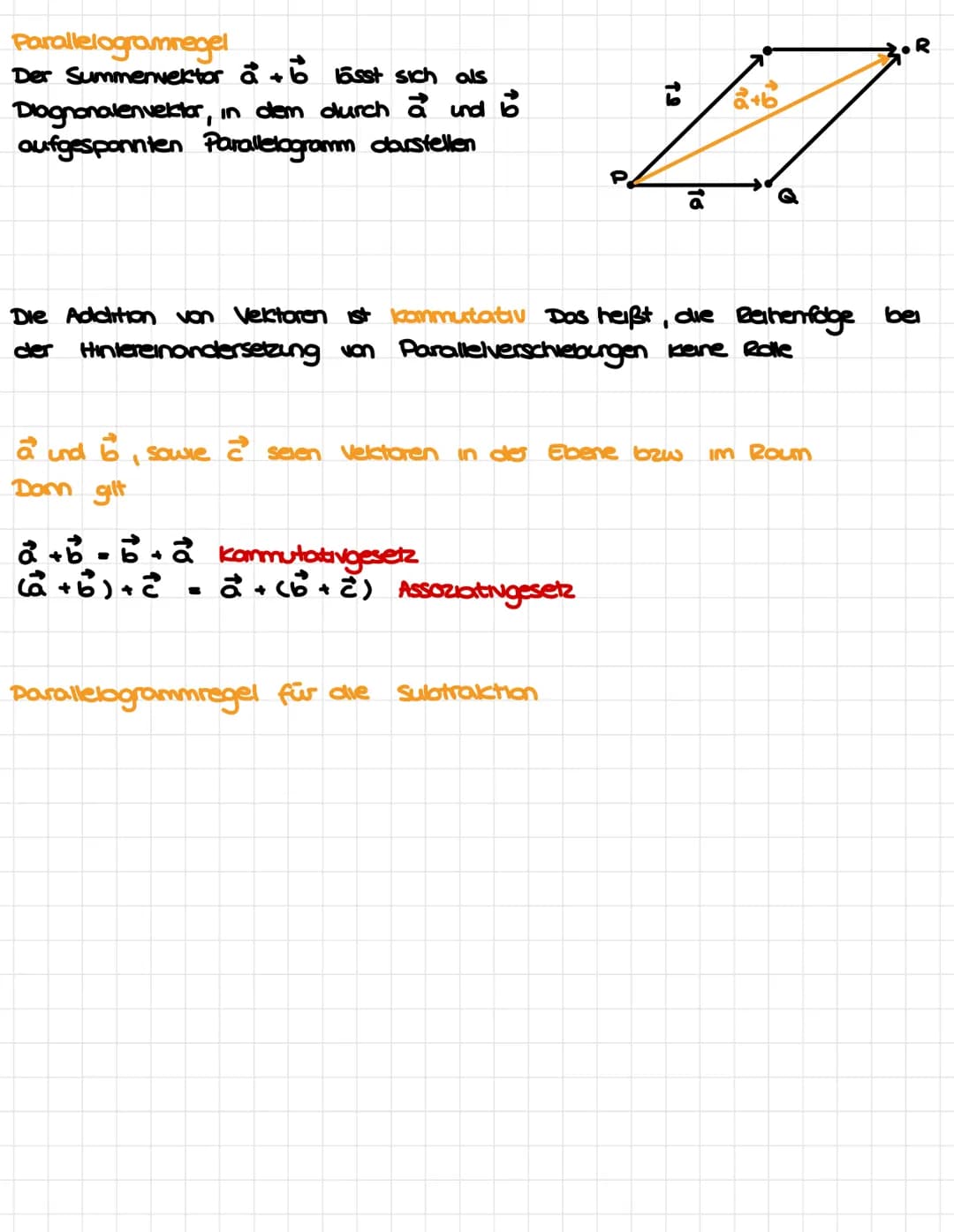 Vektoren
Wir fassen alle Pfeile der Ebene (des Raumes), die gleiche Länge und
Richtung haben, zu einer klasse zusammen Eine solche Pfeilklas