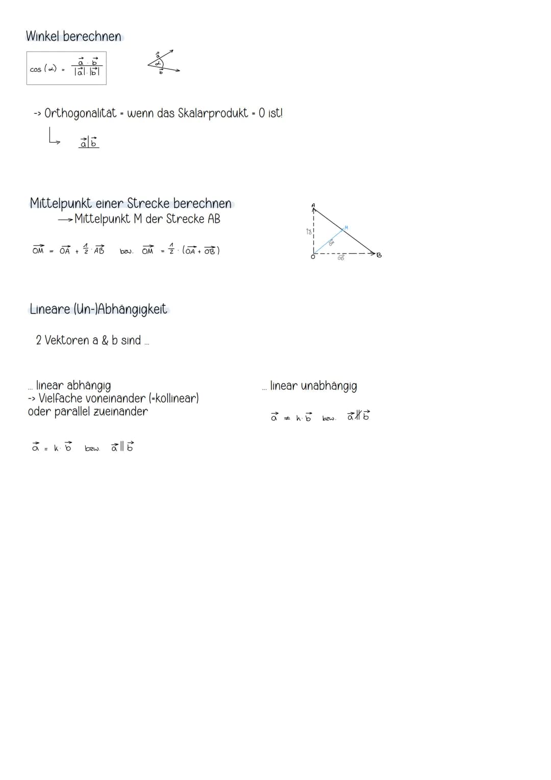 O
Mathe
X=
VEKTORGEOMETRIE
b
a² + b² = c²
M = (x₁+x²₁ 4₁ +²4₂)
2
)
h
- b ± √√√b²-4ac
29
S
b
A=bh
S
V = S³
y=mx+b 15:19
a Geometrie
- Vektor,