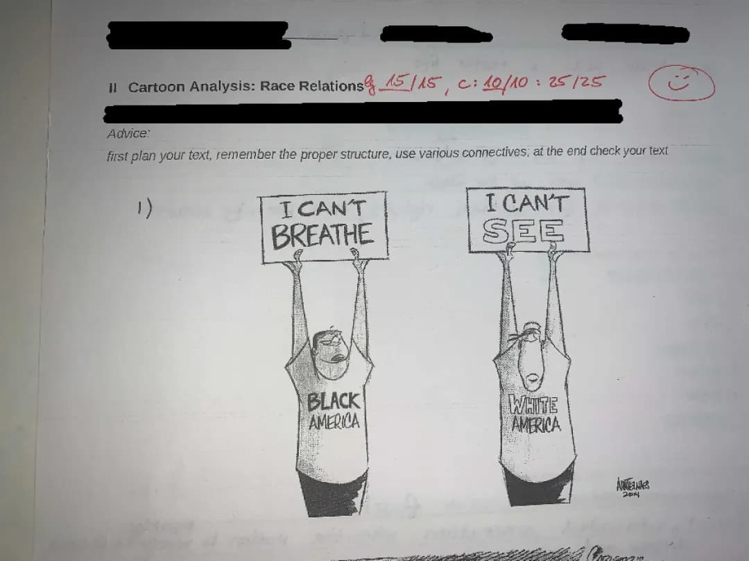 Cartoon Analysis zum Thema Race Relations