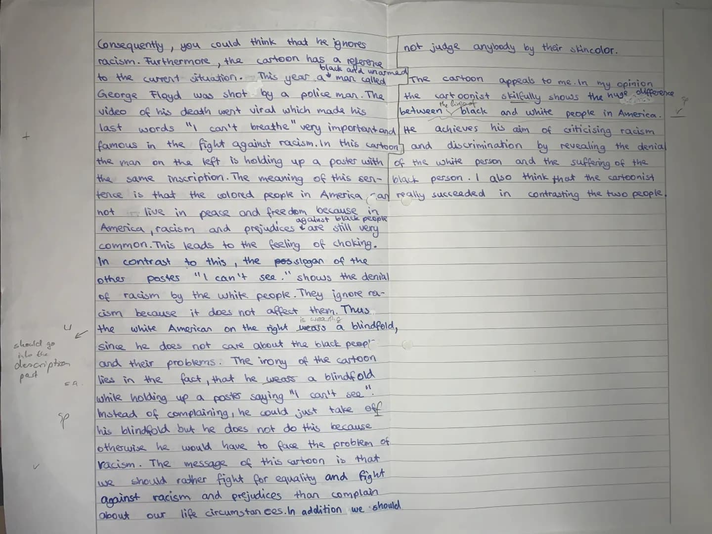 II Cartoon Analysis: Race Relations 15/15c: 10/10: 25/25
Advice:
first plan your text, remember the proper structure, use various connective