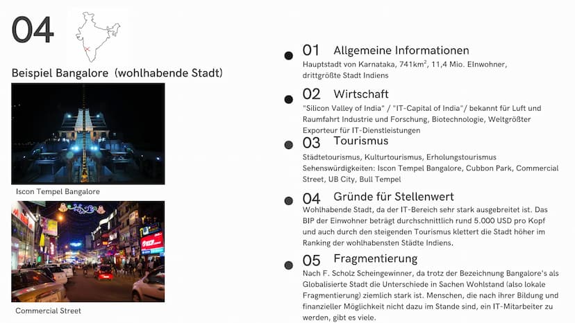 Fragmentierung
in Indien
Eine Entwicklungsbeurteilung
Sind
M
FEEL Gliederungspunkte
04
Beispiel Bangalore
01
Allgemeine Infos
02
Wirtschaft 