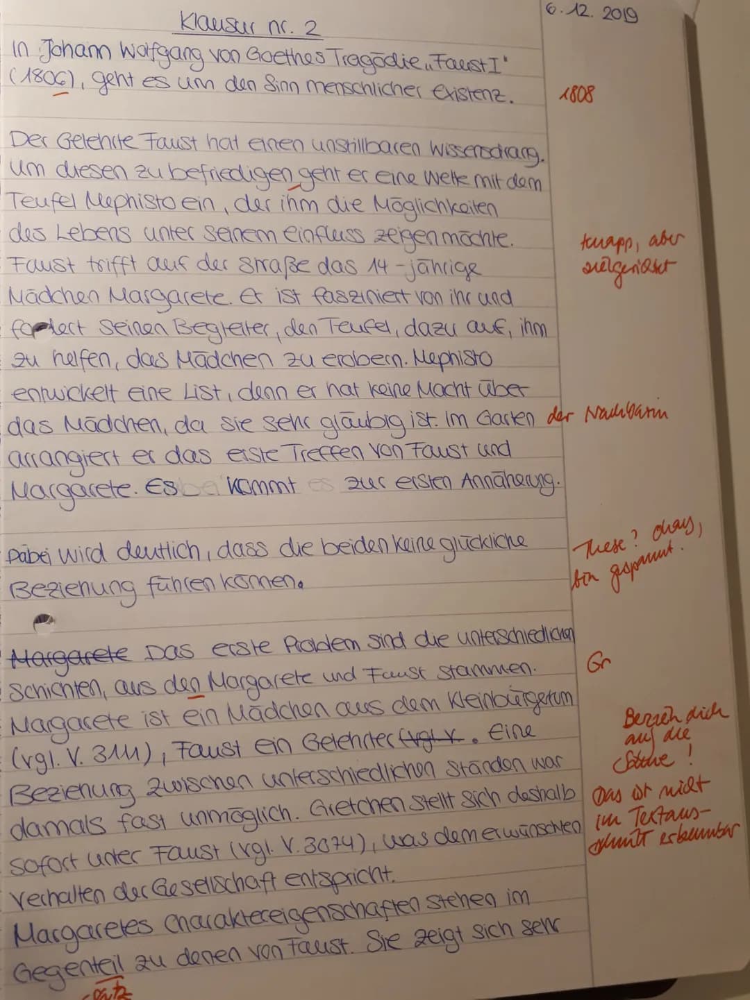 Faust Klausur PDF - Abi Vorbereitung und Klassenarbeit Musterlösungen