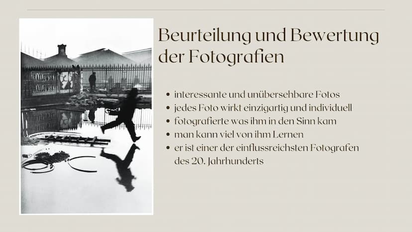 RAILOW
Henri
Cartier-Bresson
Ein gutes Foto ist ein Foto, auf das man
99
länger als eine Sekunde schaut." Gliederung
1.Biografische Eckdaten