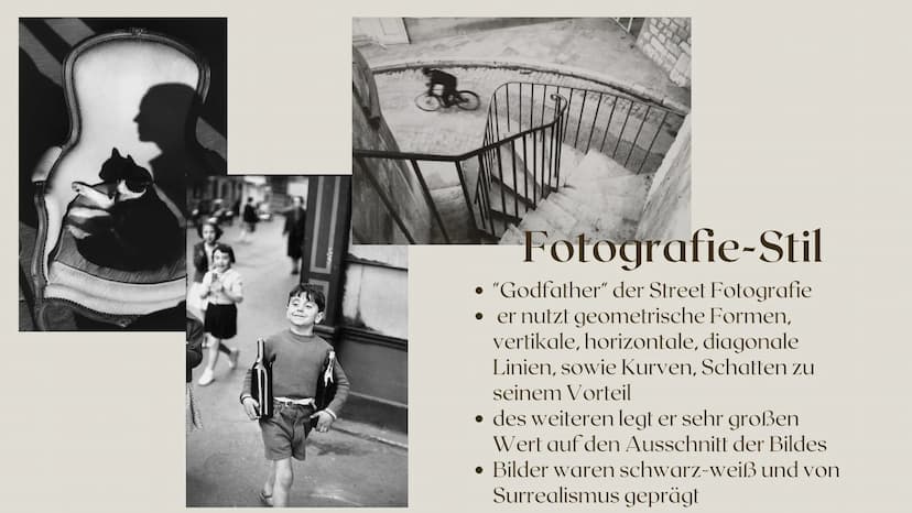 RAILOW
Henri
Cartier-Bresson
Ein gutes Foto ist ein Foto, auf das man
99
länger als eine Sekunde schaut." Gliederung
1.Biografische Eckdaten