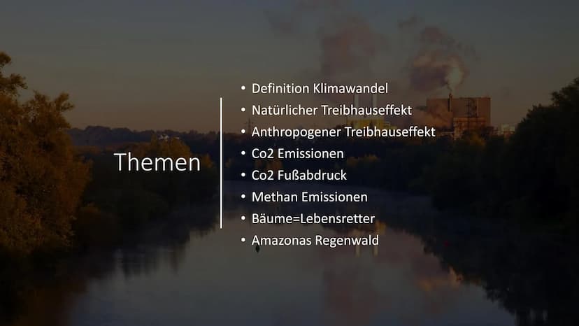 Klimawandel
Louis, Pauline, Lina
WBS Projektprüfung
05.05.2022 Gliederung
Klimawandel
Ursachen
Folgen
Maßnahmen
●
● Ursachen
DEVE
20 233-FO 