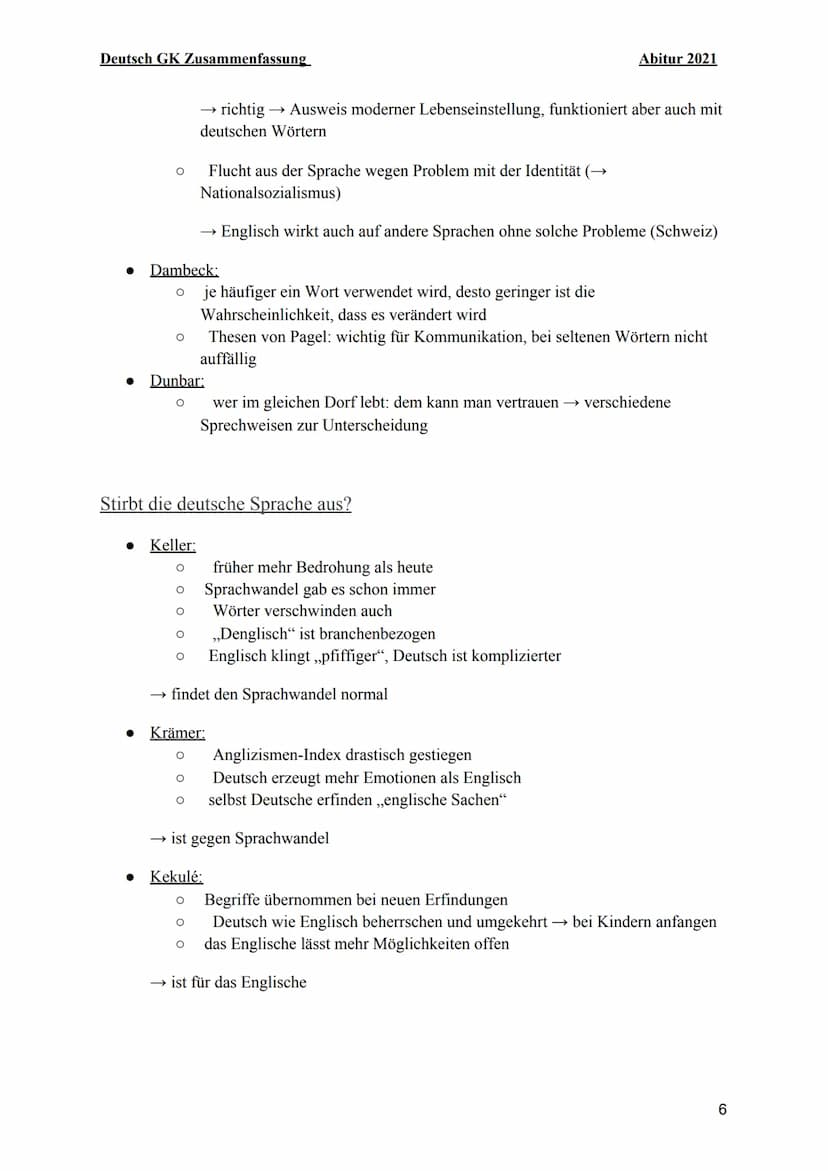 Deutsch GK Zusammenfassung
Sprachwandel
Ursachen
gesellschaftlich
sprachlich
Bedeutungswandel
Theorie der unsichtbaren Hand (Keller)
Positio