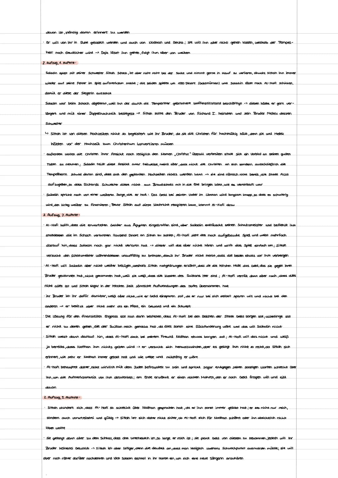 Nathan der weise
1. Aufzug, 1. Auftritt.
Nathan kehrt von Geschäftsreise nach Babylon zurück nach Jerusalem und erfährt von Daja, seiner chr