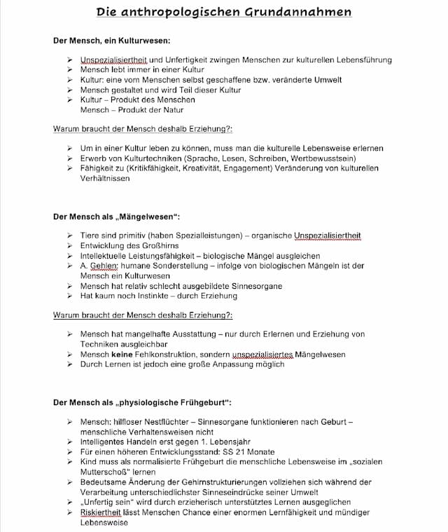 Know  Warum braucht der Mensch Erziehung? - Begriffserklärungen und anthropologische Grundannahmen  thumbnail