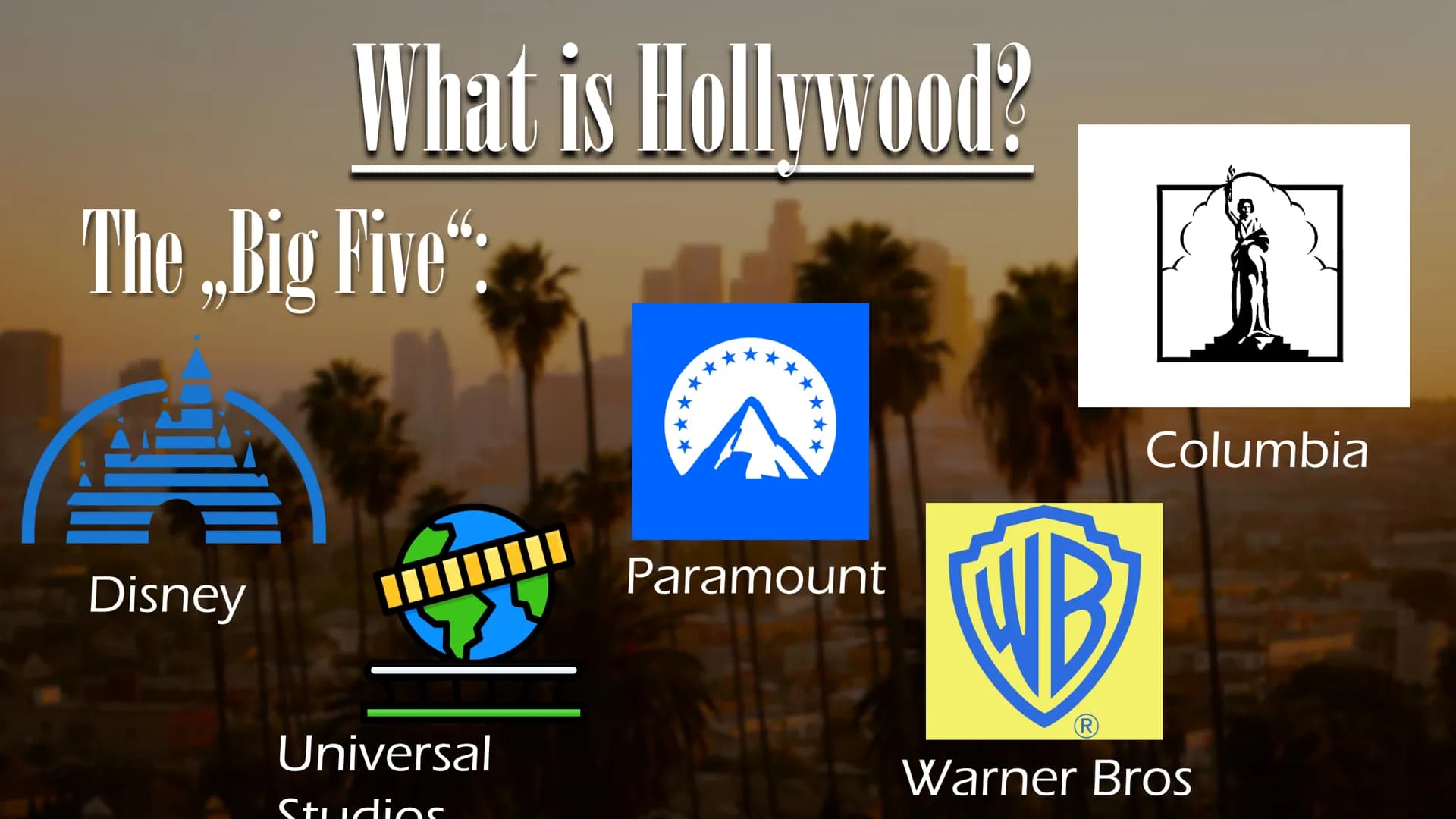 Hollywood Topics
I. What is Hollywood?
II. Sights
III. Artists created by Hollywood
IV. How does Hollywood affect us?
V. Problematic or life