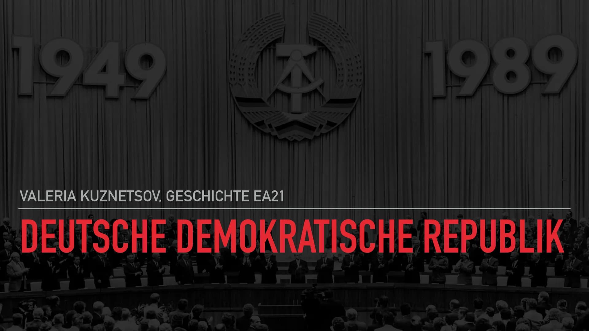 Allgemeines
- Hauptstadt: Ost-Berlin
- Gründung: 10.07.1949
- Ideologie: östliches Weltbild,
Sozialismus
Wahlen: nicht geheim/gerecht
- Mein