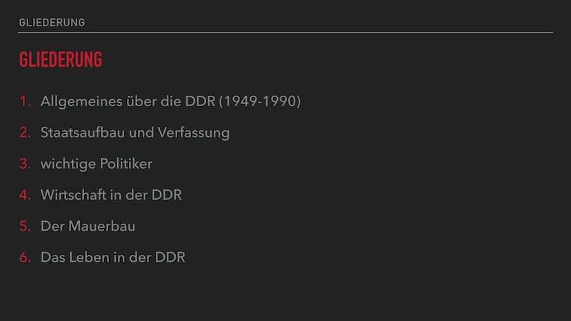 Allgemeines
- Hauptstadt: Ost-Berlin
- Gründung: 10.07.1949
- Ideologie: östliches Weltbild,
Sozialismus
Wahlen: nicht geheim/gerecht
- Mein